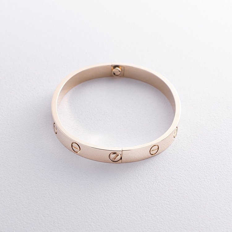 Жорсткий браслет "Love" у жовтому золоті б05445 від ювелірного магазину Онікс - 4