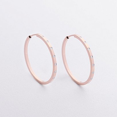 Серьги - кольца в красном золоте с07416