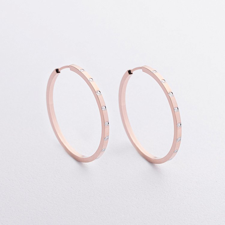 Серьги - кольца в красном золоте с07416 от ювелирного магазина Оникс