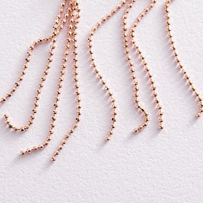 Золоті сережки "Сердечки" з ланцюжками (фіаніти) с07826 №5