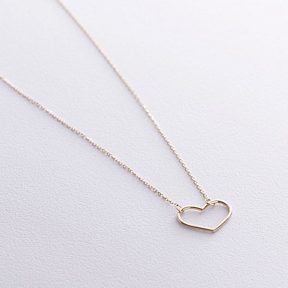 Кольє "Сердечко" у жовтому золоті кол02470 №3