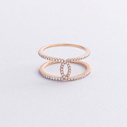 Золота каблучка на фалангу з діамантами 165823ch