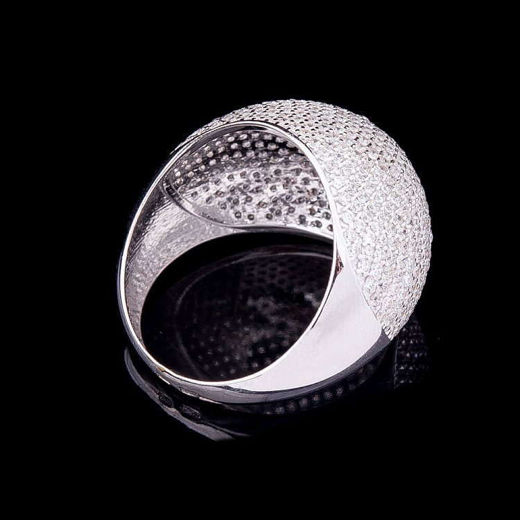 Золота каблучка з фіанітами к04027 - 3 Золота каблучка з фіанітами к04027 від ювелірного магазину Онікс - 3