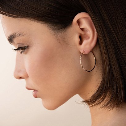 Сережки - кільця в червоному золоті (3.1см) с06772