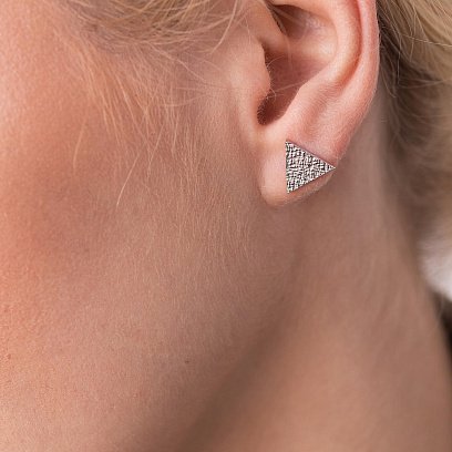 Срібні сережки - пусети "Трикутники" 4888 №5