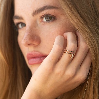 Каблучка "Цвях" у жовтому золоті к08170 №2