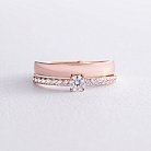 Золотое помолвочное кольцо с фианитами к07478 от ювелирного магазина Оникс