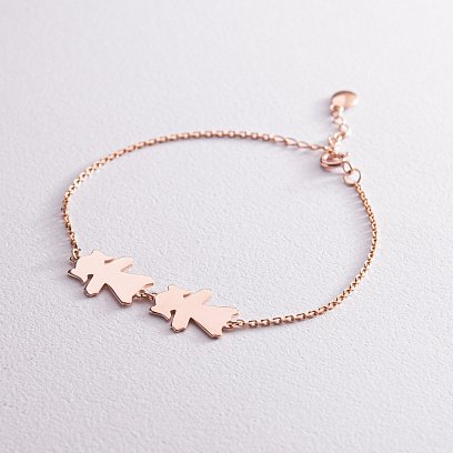 Браслет "Две девочки" в красном золоте (возможна гравировка) з2088