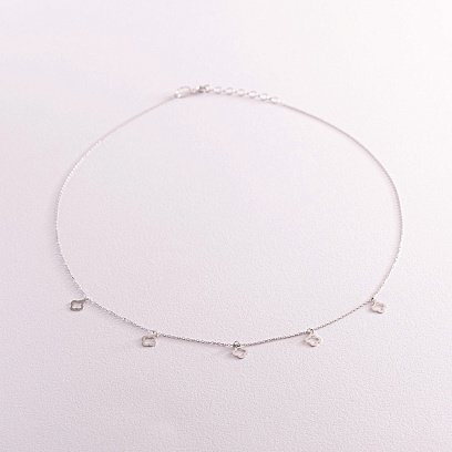 Колье "Клевера" в белом золоте кол02173