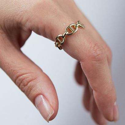 Кольцо "Helen" в желтом золоте к08392 №7