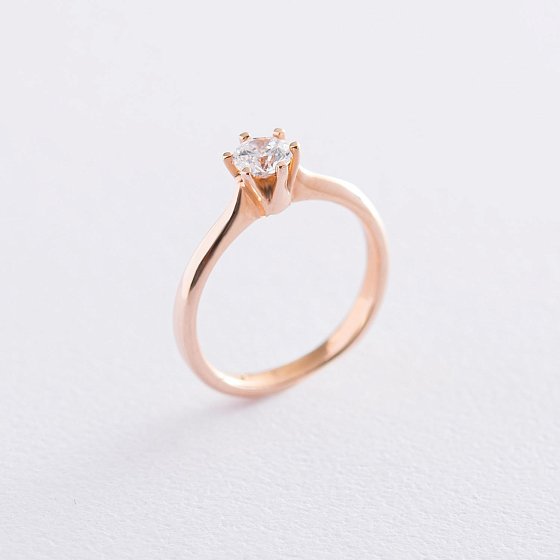 Золотое помолвочное кольцо (цирконий Swarovski) к06227
