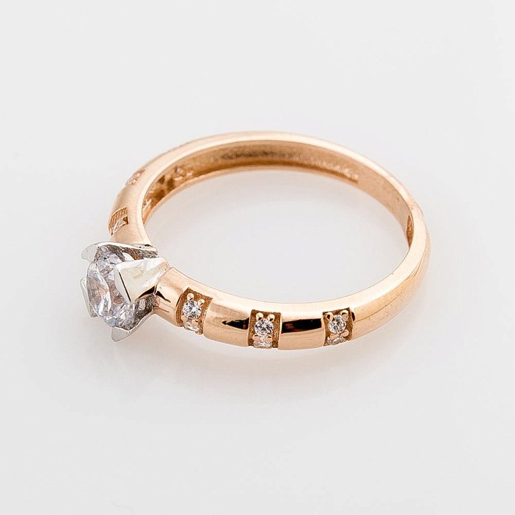 Золота заручальна каблучка з фіанітами к04900 від ювелірного магазину Онікс - 1