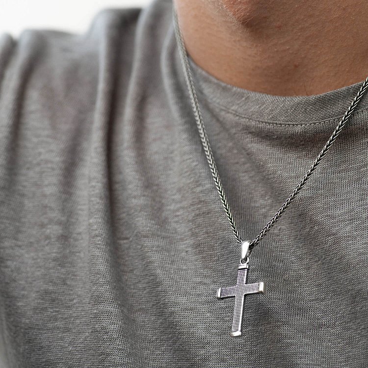 Серебряный крест "Спаси и сохрани" 133105 от ювелирного магазина Оникс - 1