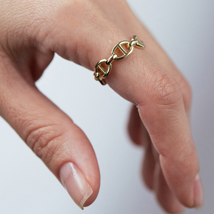 Кольцо "Helen" в желтом золоте к08392 от ювелирного магазина Оникс - 6