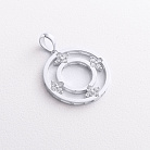 Кулон "Клевер" с фианитами (белое золото) п04070 от ювелирного магазина Оникс