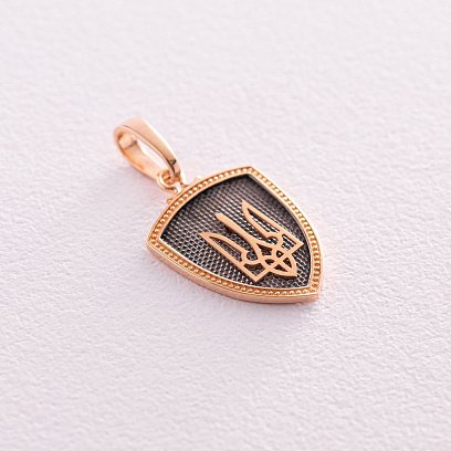 Кулон "Герб України - Тризуб" у червоному золоті п03740