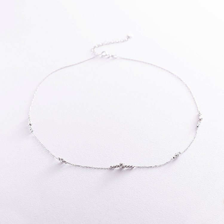 Серебряное колье "Шарики" 181086 от ювелирного магазина Оникс