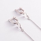 Срібні сережки "Сердечка" з ланцюжками 123207 от ювелирного магазина Оникс - 3