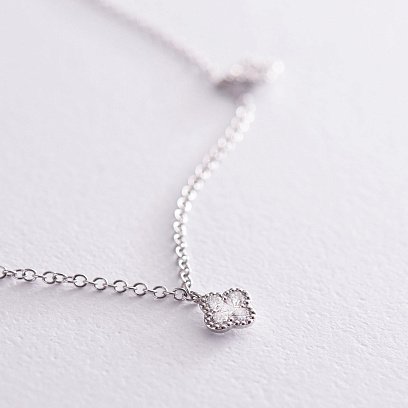 Золотое колье "Клевер" с бриллиантами колб0041lg №7