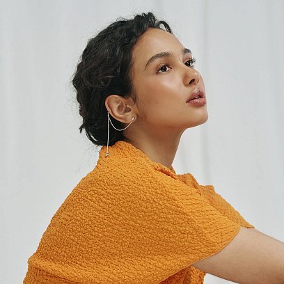 Асиметричні сережки - пусети "Кульки" у сріблі (сережка - каффа) 902-01400 №10