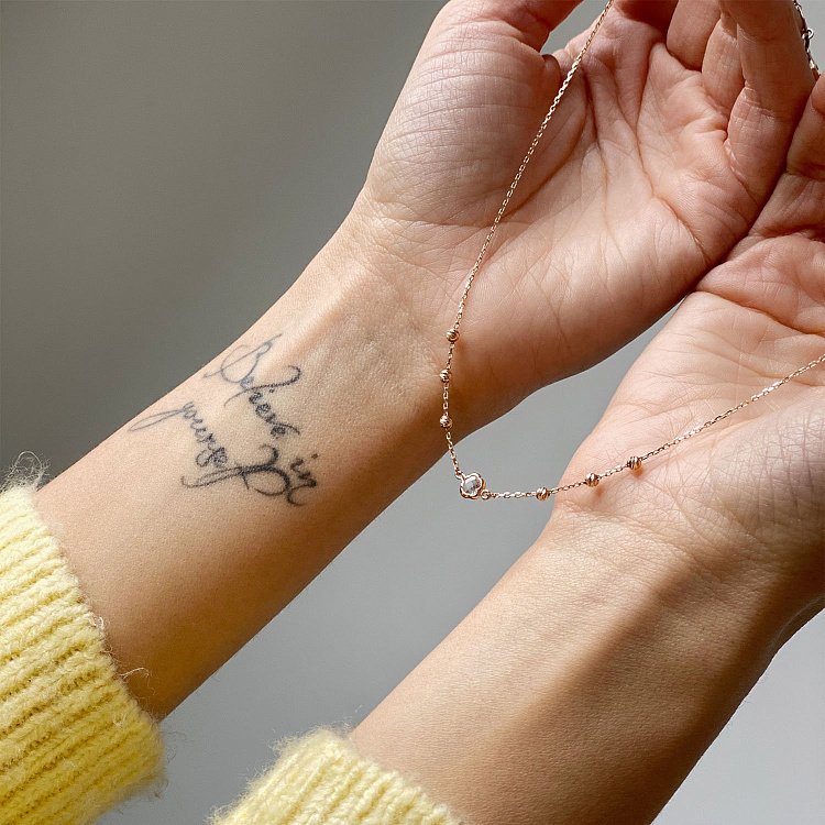 Золотое колье "Цветочек" кол01618 от ювелирного магазина Оникс - 1