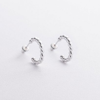 Серьги - пусеты "Шарики" в серебре 123475