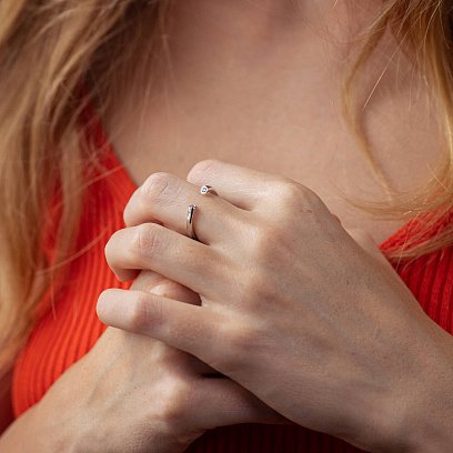 Кольцо "Джолин" в белом золоте (фианиты) к07416 №2