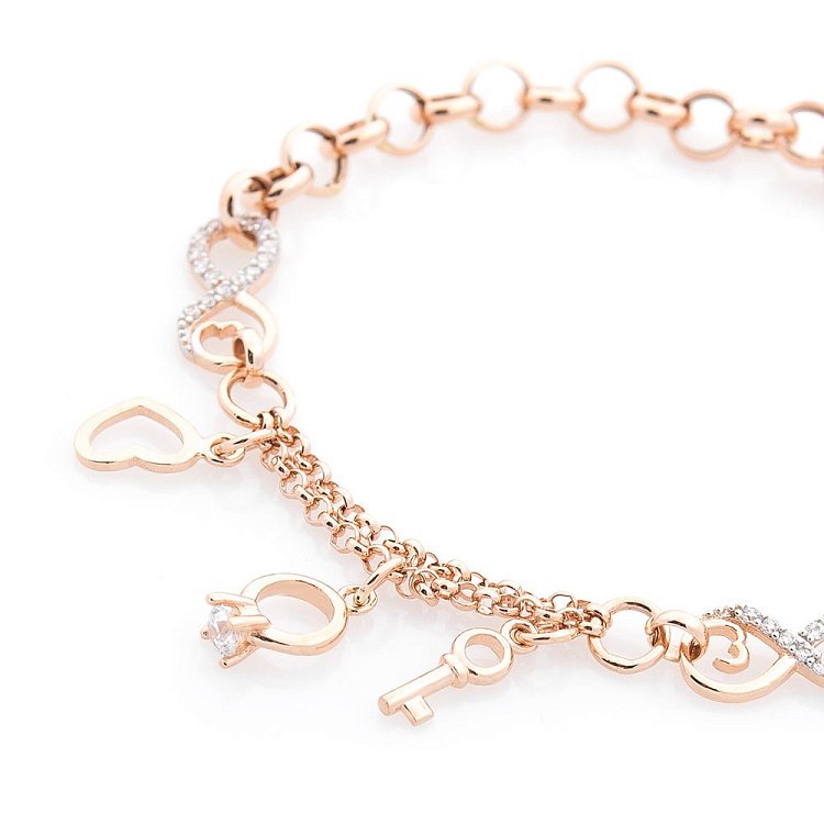 Золотий браслет з фіанітами б03327 від ювелірного магазину Онікс - 1