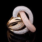 Золотое кольцо с фианитами к03917 от ювелирного магазина Оникс