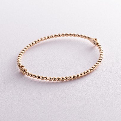 Жесткий золотой браслет "Шарики" б02773