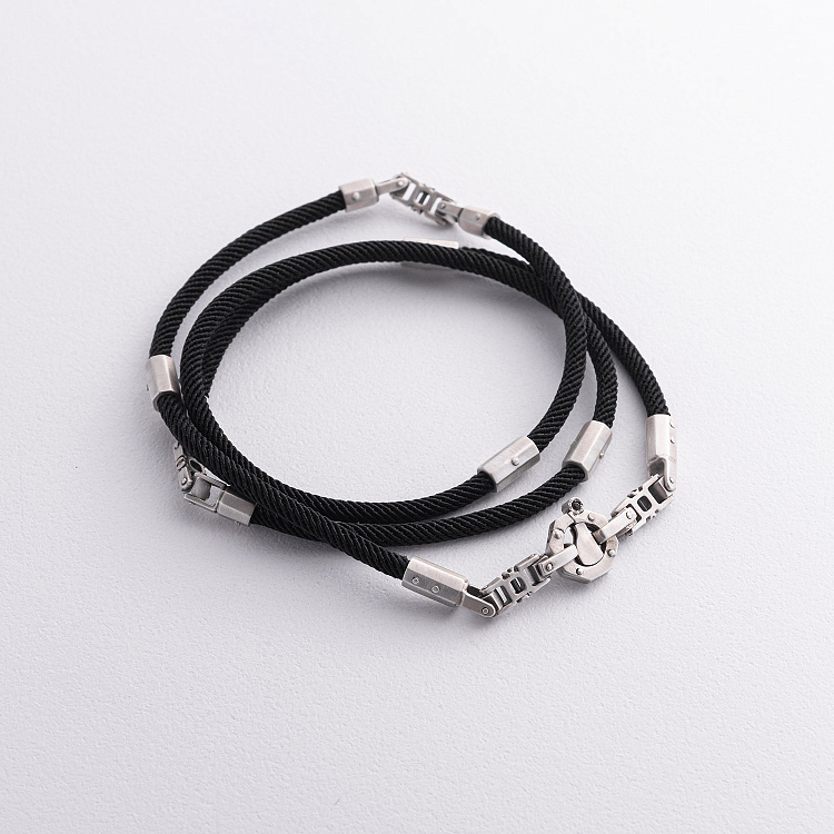 Ювелірний чорний шнурок з фіанітом 1451 від ювелірного магазину Онікс