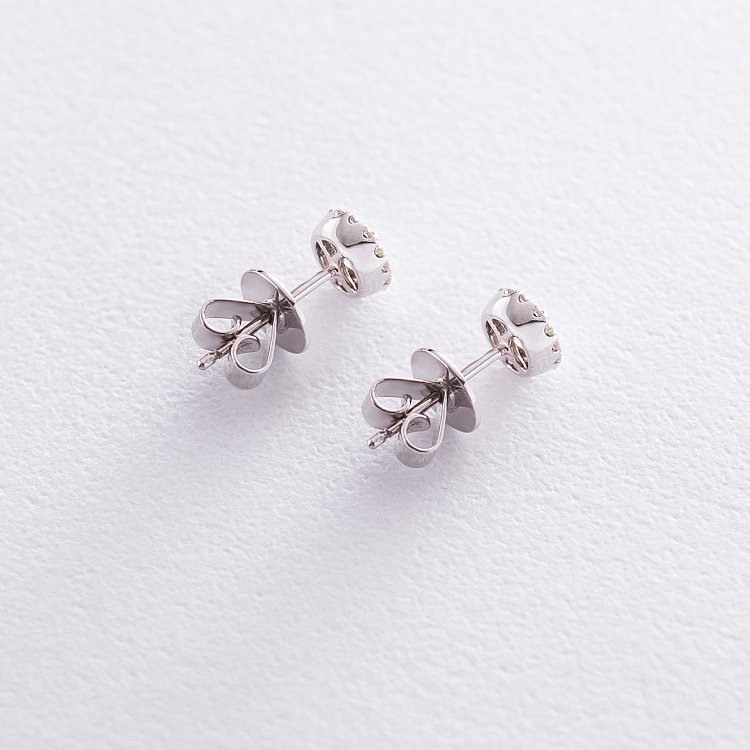 Золоті сережки-пусети з діамантами сб0213lg від ювелірного магазину Онікс - 2