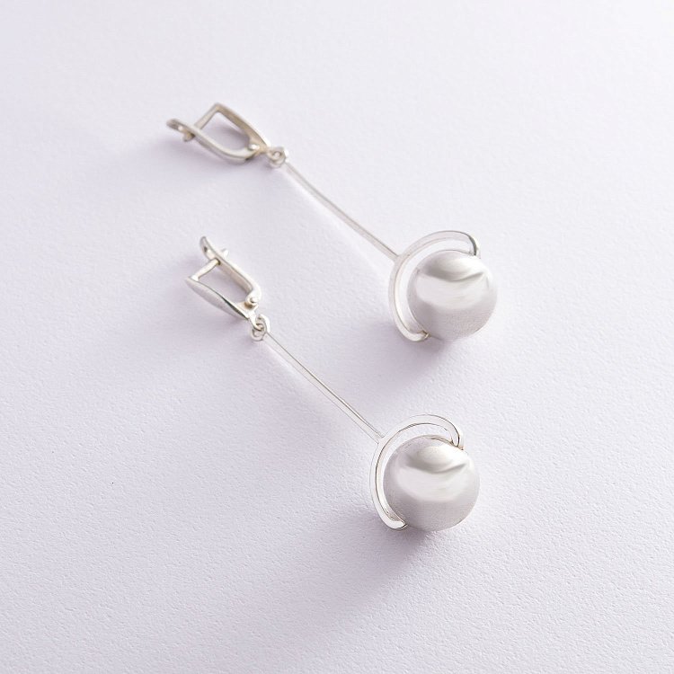 Серебряные серьги "Сфера" 12298 от ювелирного магазина Оникс - 1