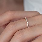 Золотое кольцо "Минимализм" с фианитами к06883 от ювелирного магазина Оникс - 4