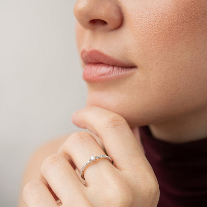 Помолвочное золотое кольцо с бриллиантами кб0599ri №2