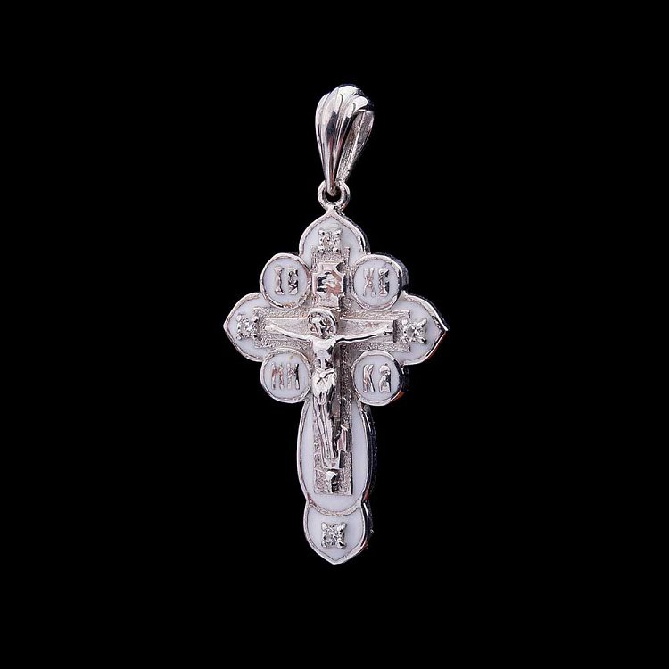 Серебряный крестик с распятием 240078А от ювелирного магазина Оникс