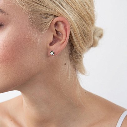 Срібні сережки - пусети "Love" 123112 №4