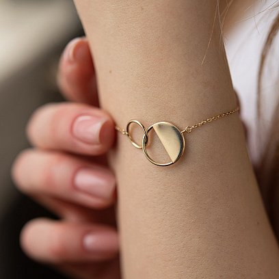 Золотой браслет "Переплетение" б04374 №10