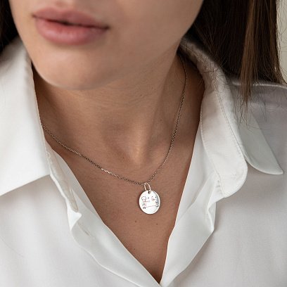 Серебряный кулон "Маленький принц" (гравировка с двух сторон кулона) 132722мп №6