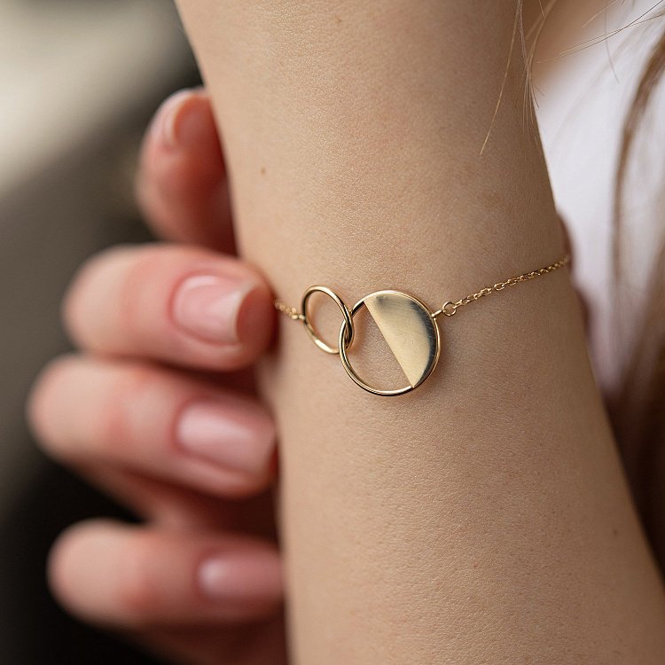 Золотой браслет "Переплетение" б04374 от ювелирного магазина Оникс - 12