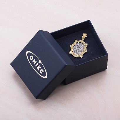 Серебряная ладанка с позолотой 131743 №3