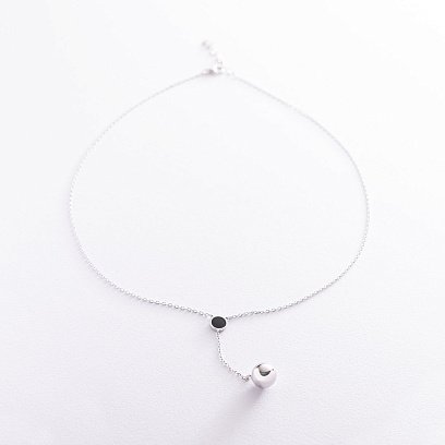 Серебряное колье "Шар" с эмалью 181069 №2