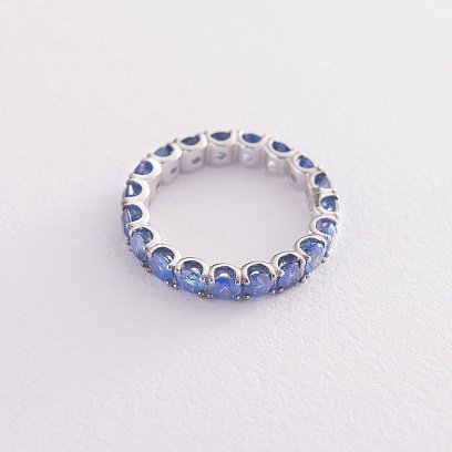 Каблучка із золота з сапфірами кб0107gl №3