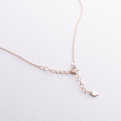 Золотое колье "Клевер" с перламутром кол02395 №5