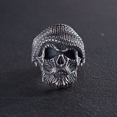 Серебряное кольцо "Череп" 112689 №4