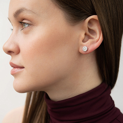 Золотые серьги - пусеты (бриллианты) сб0621lg №4