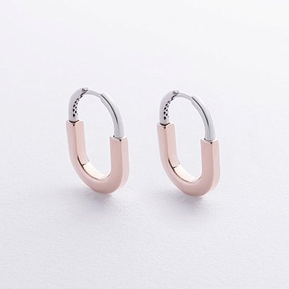 Сережки "Camilla" (червоне, біле золото) с09089