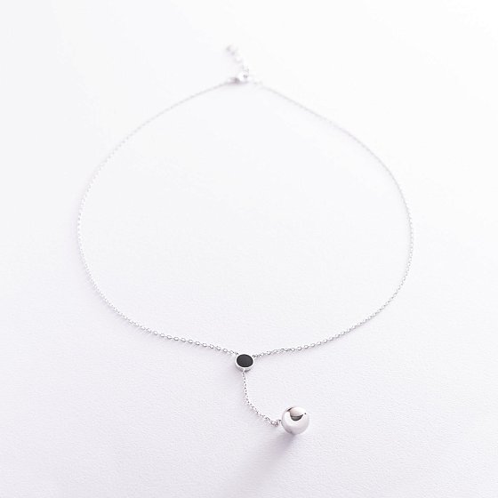 Серебряное колье "Шар" с эмалью 181069 №2