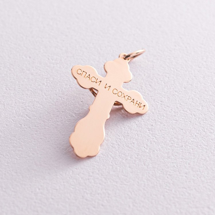 Золотой православный крестик п02398 от ювелирного магазина Оникс - 2