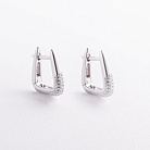 Серебряные серьги с фианитами 123555 от ювелирного магазина Оникс